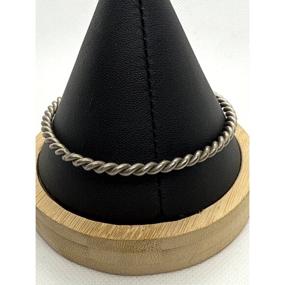 Twisted Stainless Steel Bracelet 8" Minimalist Design Durable Metal Jewelry - Picture 3 of 3